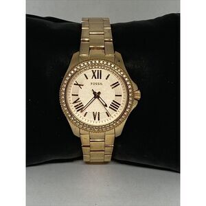 Fossil AM4578 Women's Gold Stainless Steel Gold Analog Dial Quartz Watch QB501